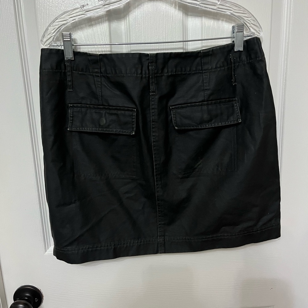 Madewell coated canvas washed black cargo miniskirt grunge size 12 - Picture 6 of 6